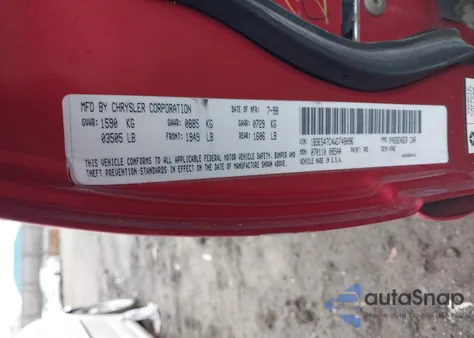 1998 Dodge Neon Competition/Highline z USA, uszkodzony, nr VIN 1B3ES47C4WD748096